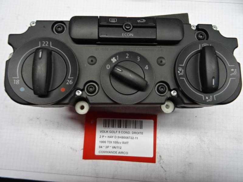 COMMANDE D'AIRCO Vw GOLF V 11/03 - 08