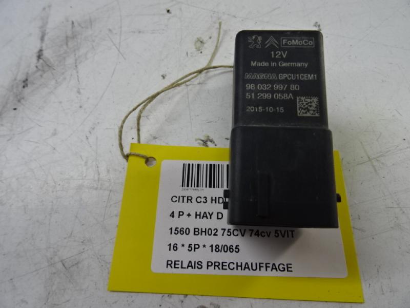 VOORGLOEI RELAIS Citroen C3 11/09 - 16