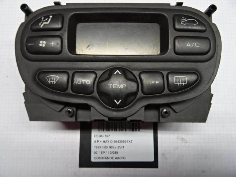 COMMANDE D'AIRCO Peugeot 307 8/00 - 6/05