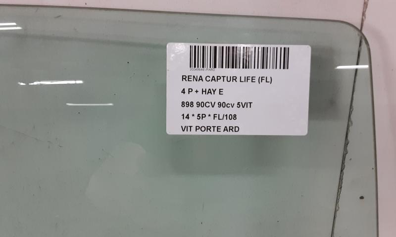 VITRE DE PORTE ARRIERE DROITE Renault CAPTUR (1) 05/13 - 5/17